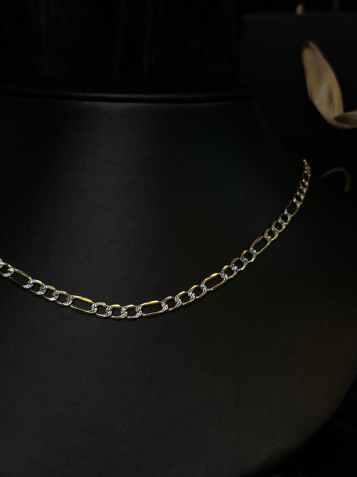 20” 14K Diamond Cut Figaro Chain