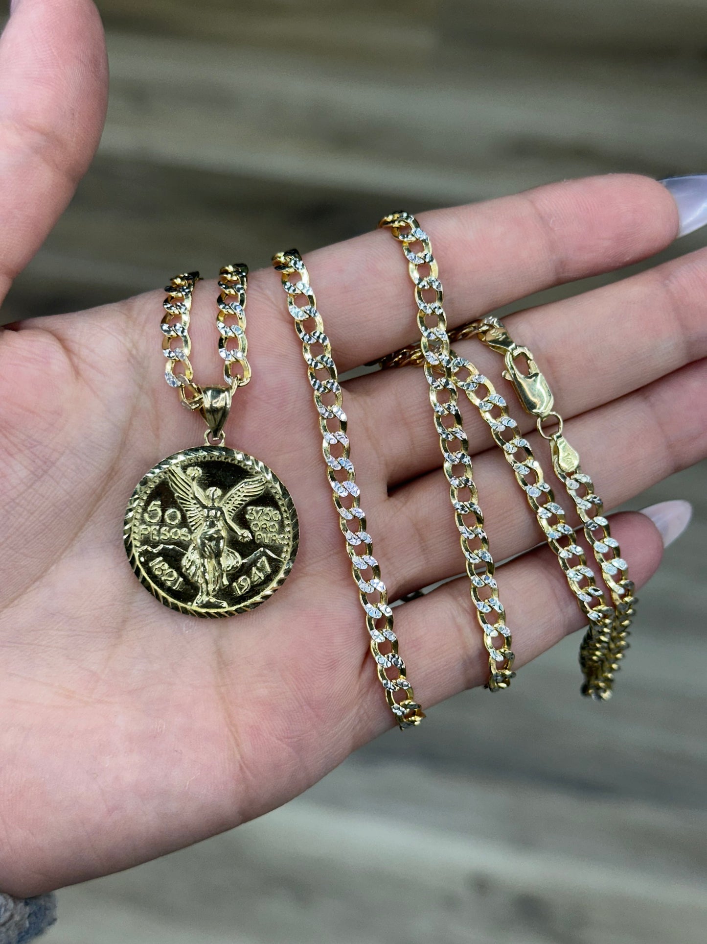 14K Centenario Diamond Cut Cuban Set