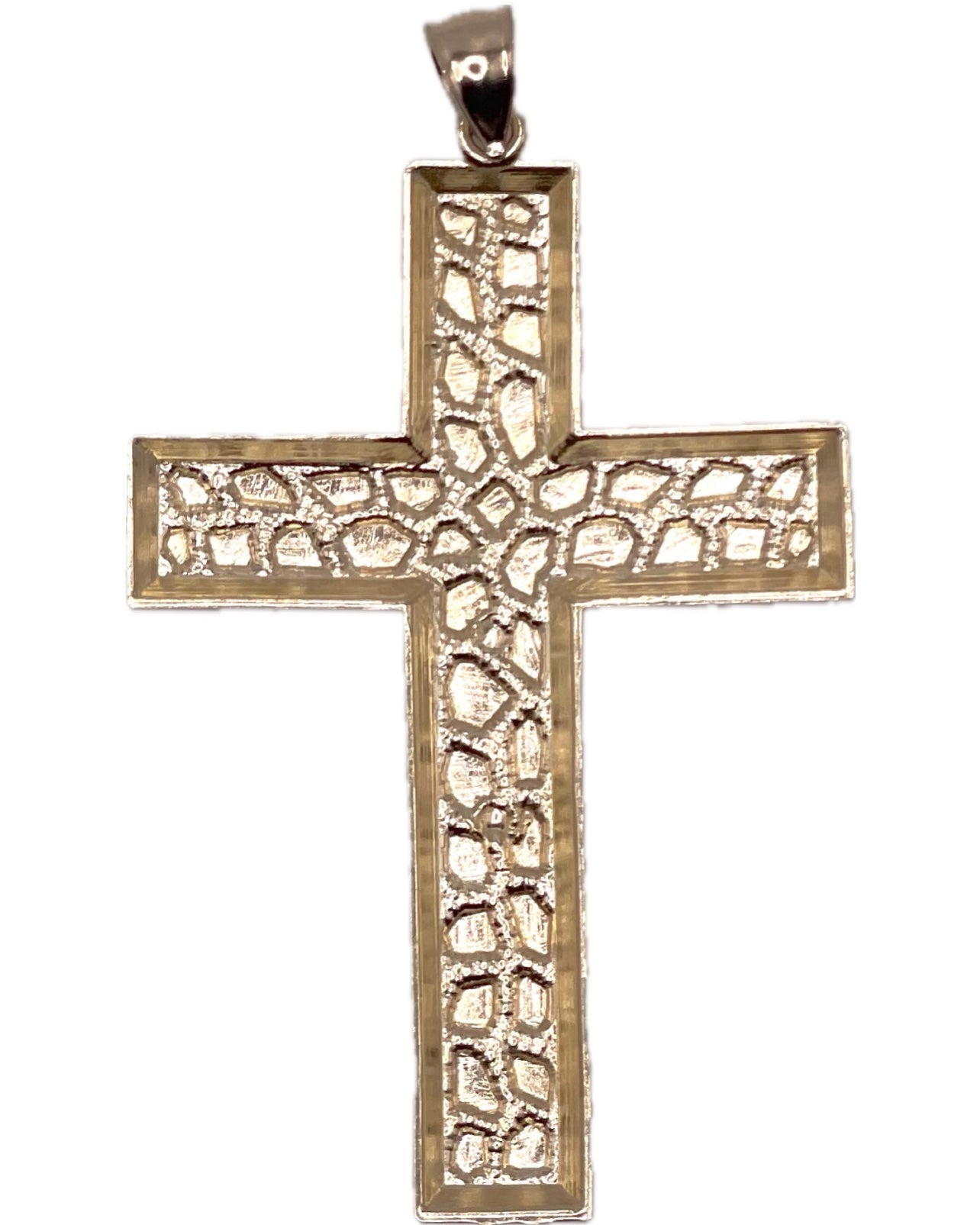 14K Nugget Cross Pendant
