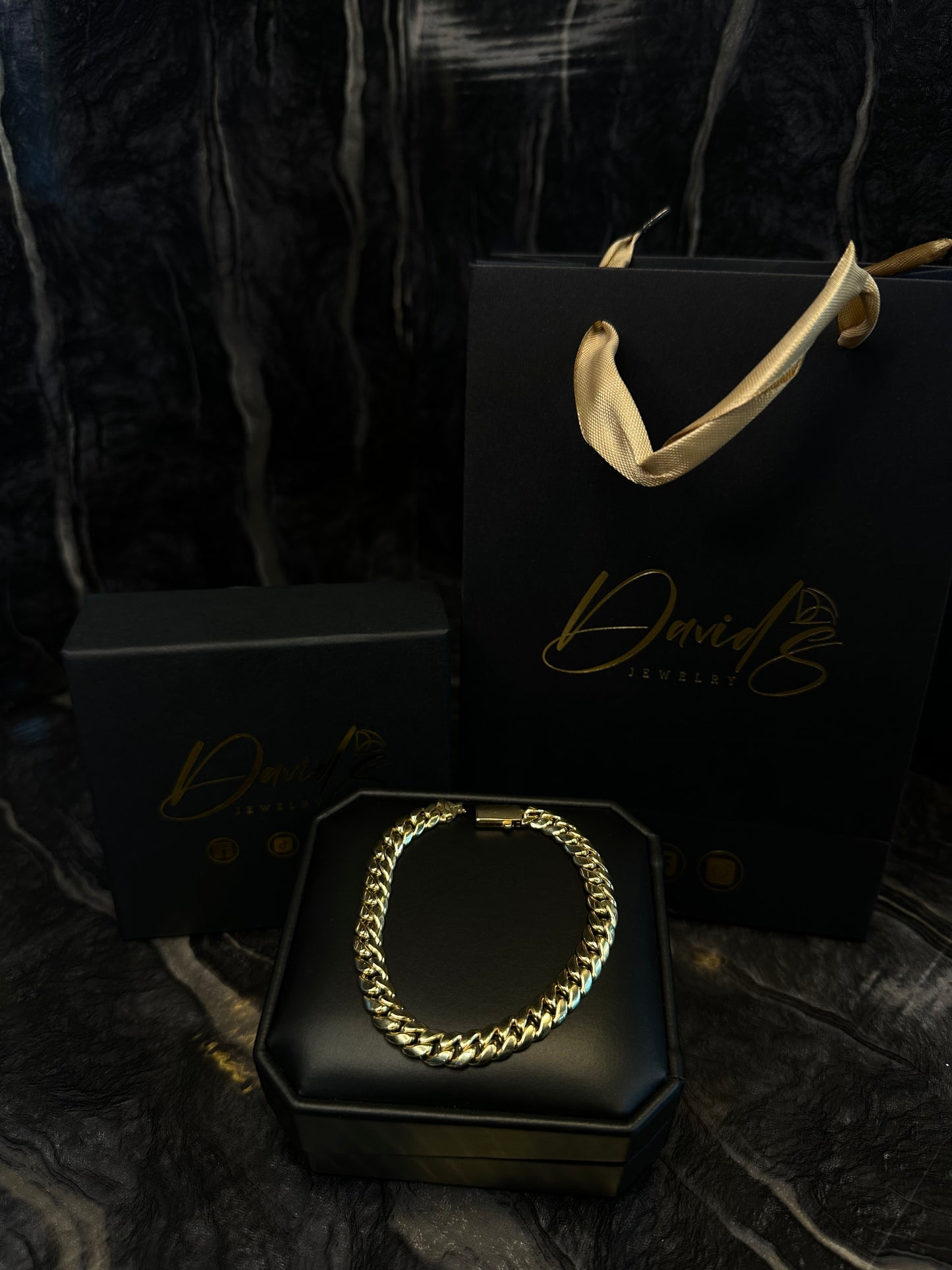 14K Cuban Curb Hollow Women Bracelet