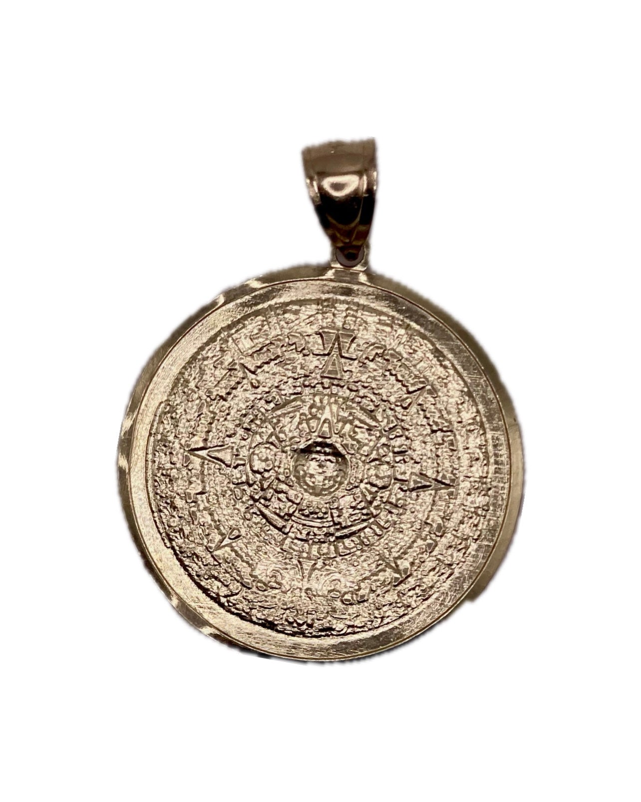 14K Aztec Calendar Pendant