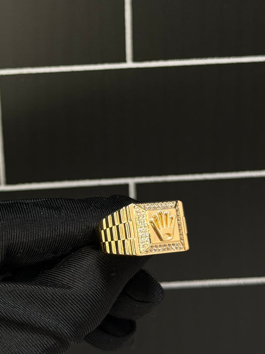 14K CZ Crown Men RIng