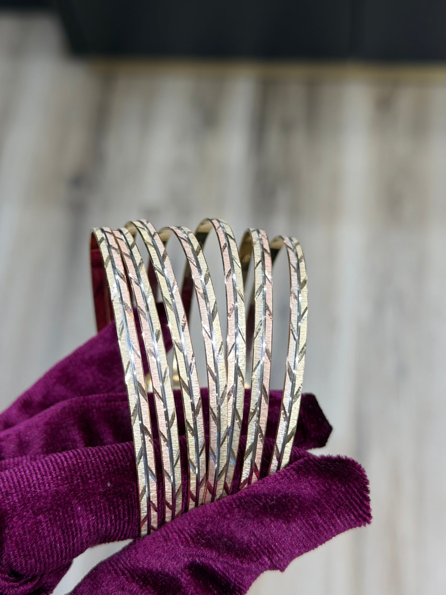 14K Tri Color Semanario Bangles