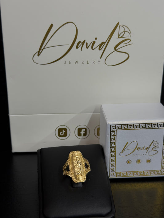 14K Rounded Rectangle San Judas Women Ring