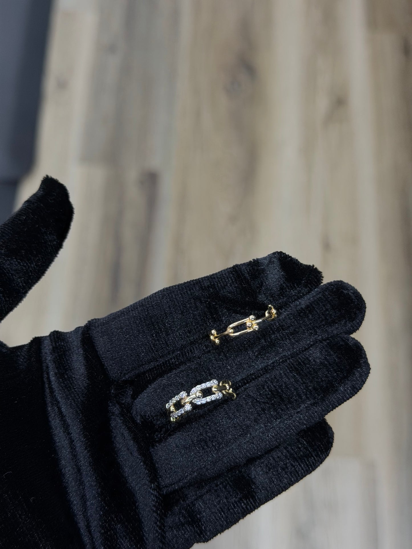 14K CZ Hardware U-Link Women Ring