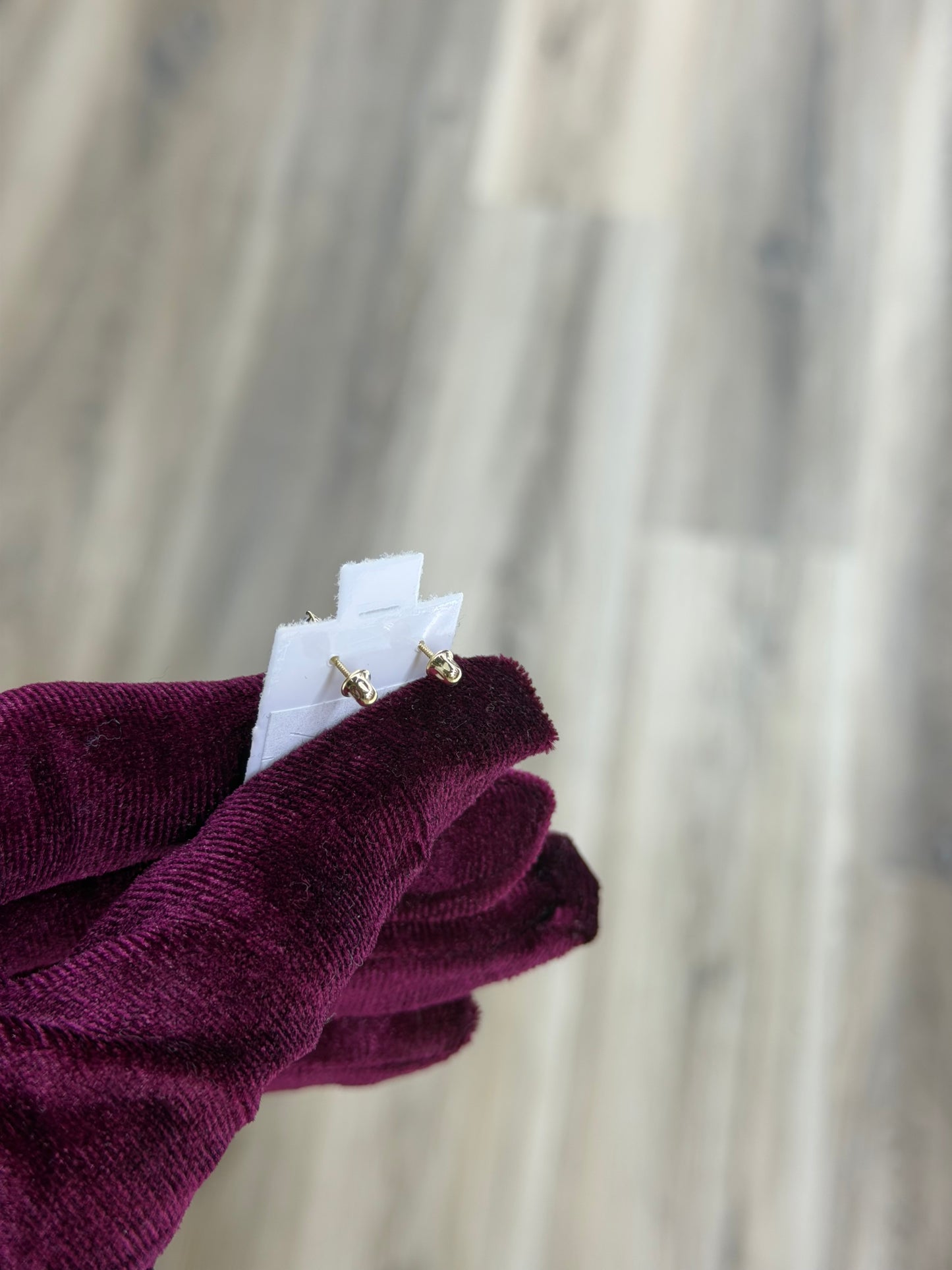14K 3mm Square CZ Earrings