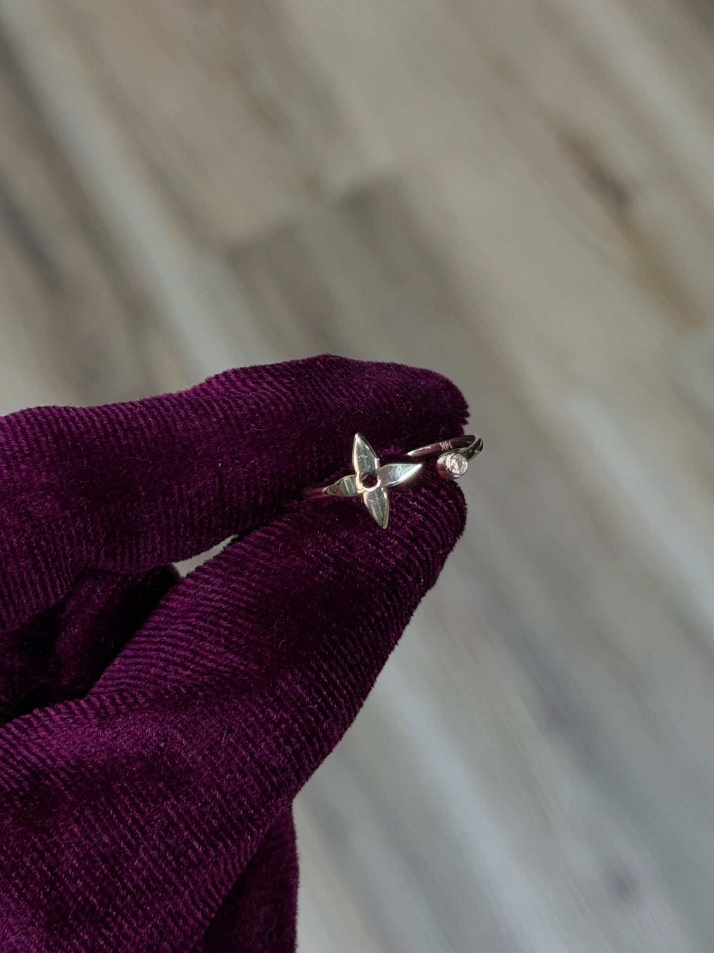 14K Monogram Flower Women Ring