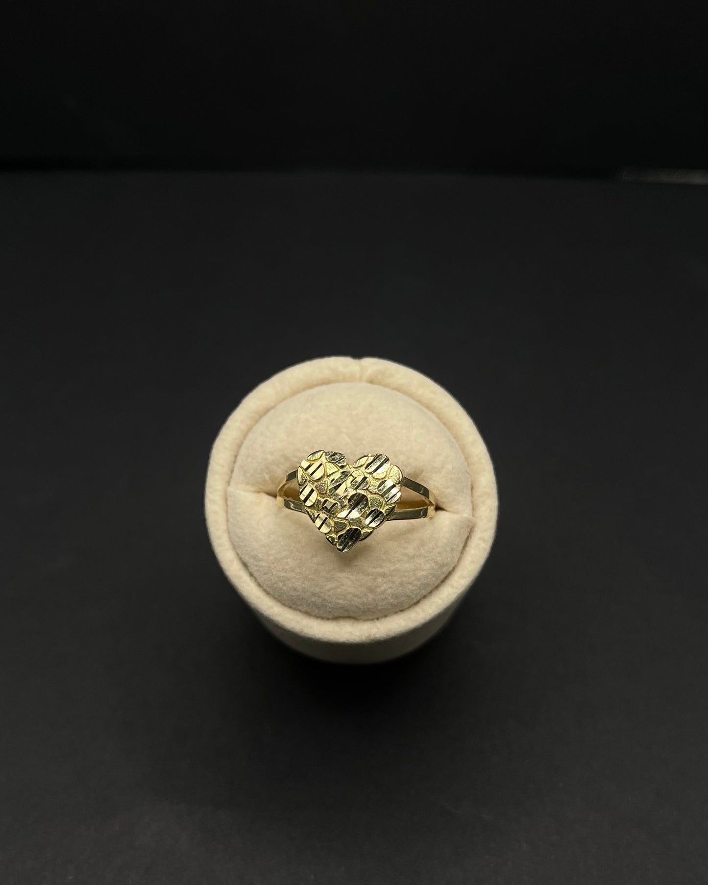 14K Medium Heart Nugget Ring