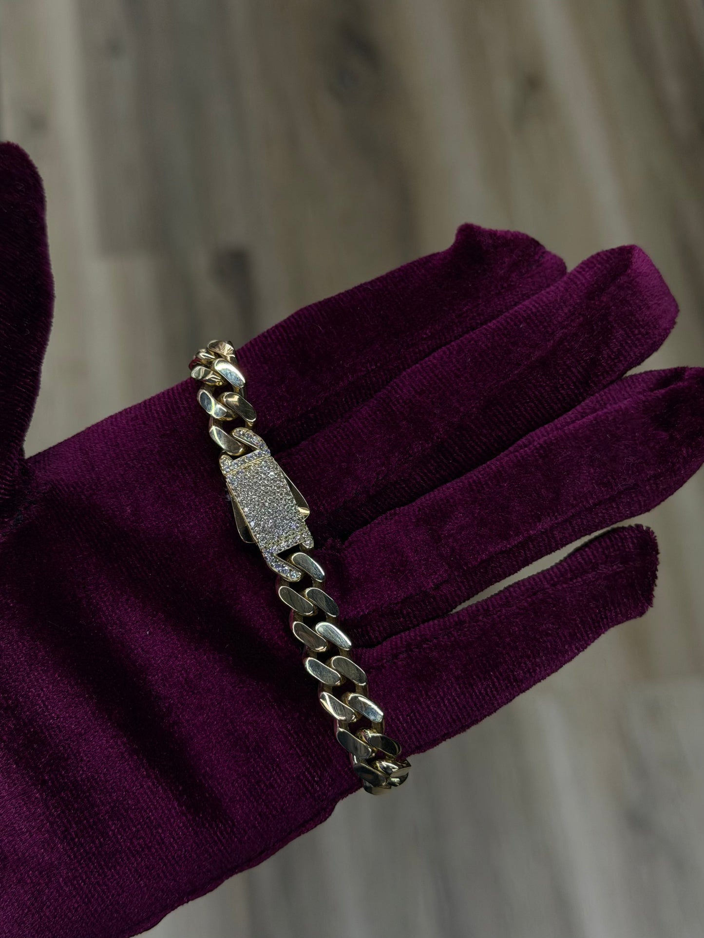 14K 7mm CZ Figaro Bracelet