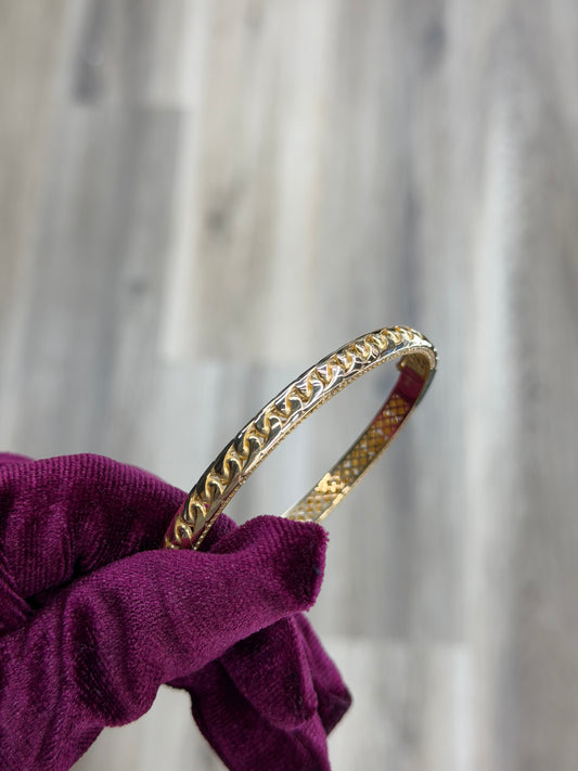 14K CZ Cuban Link Bangle