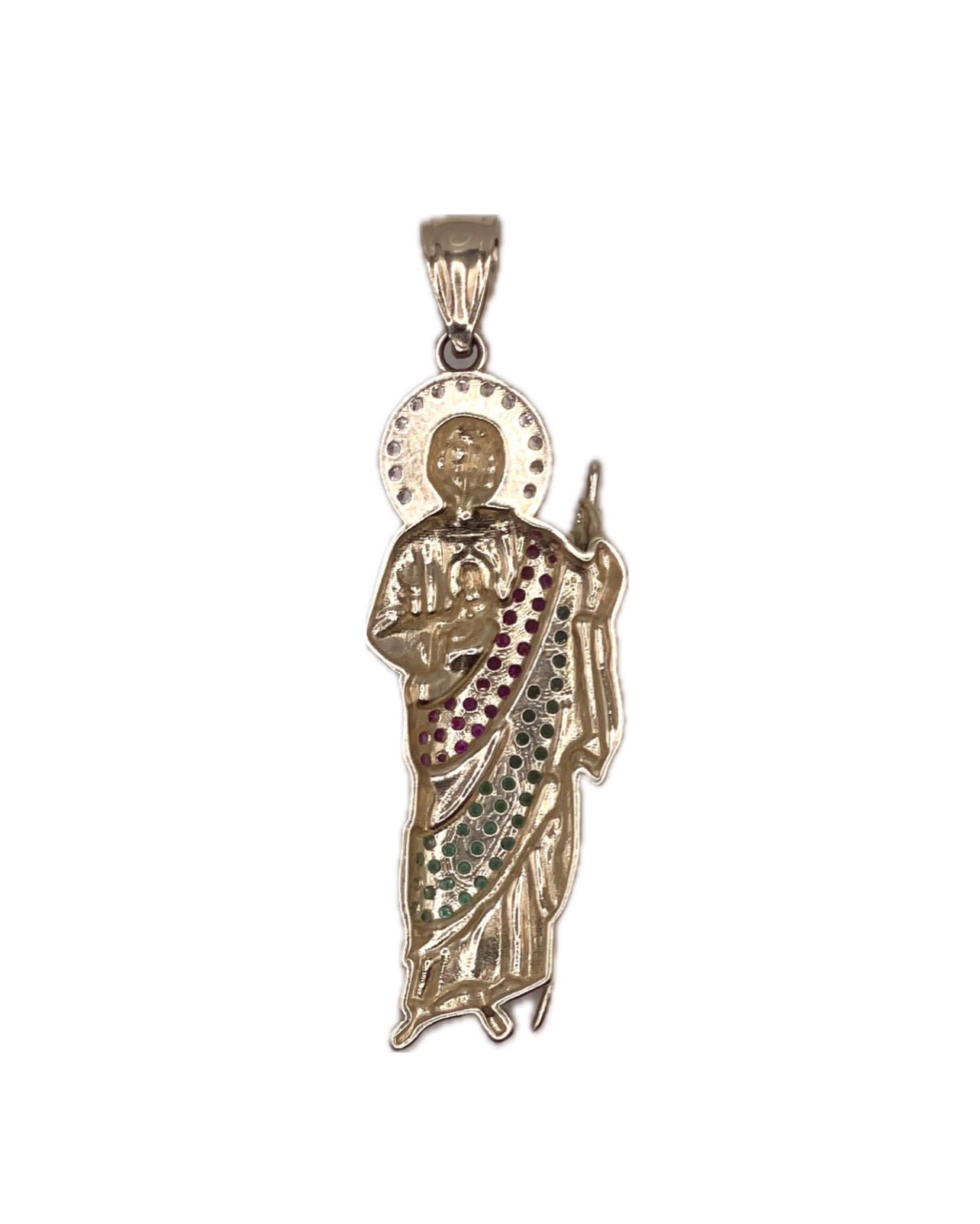 14K CZ 2D San Judas Pendant