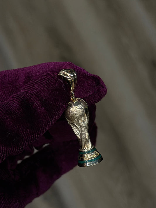 14K Large World Cup Trophy Pendant