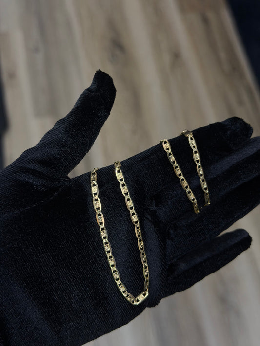 14K 18" 3.3mm All Gold Valentino Chain