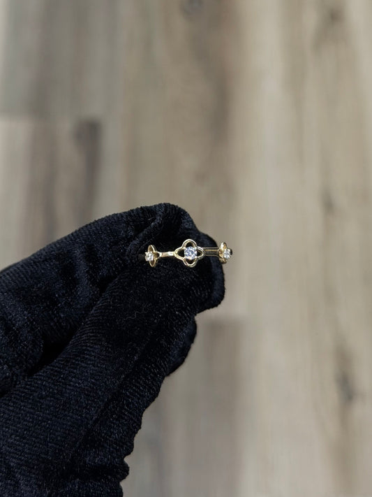 14K Clover Chain Link Women Ring