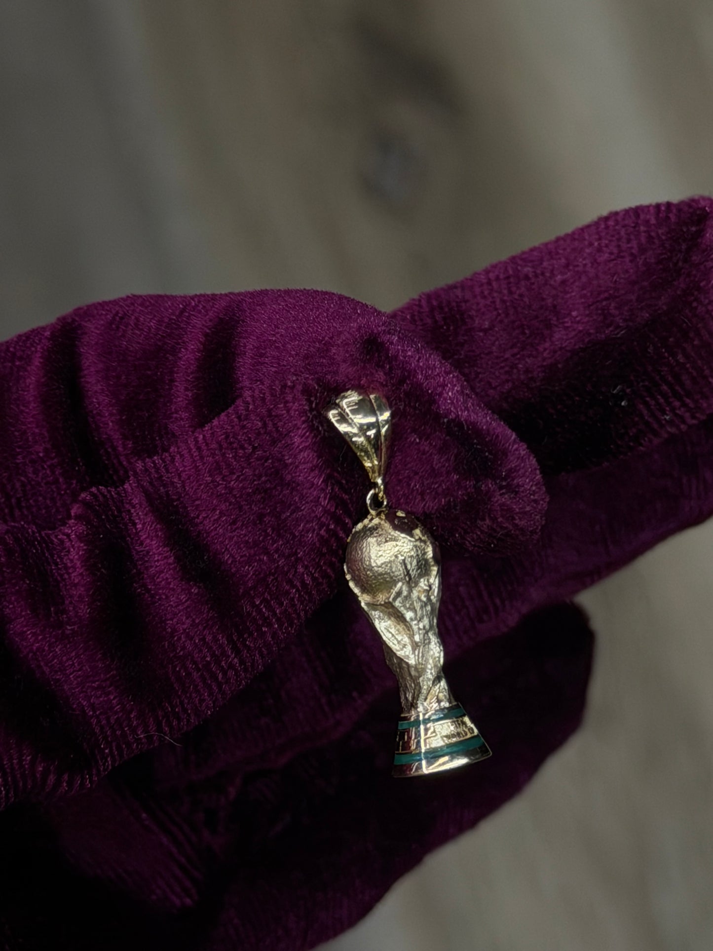14K Small World Cup Trophy Pendant