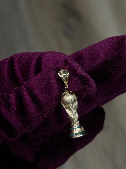 14K Small World Cup Trophy Pendant