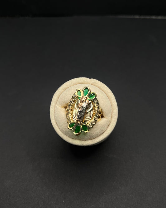 14k Oval Tri-Color San Judas Ring