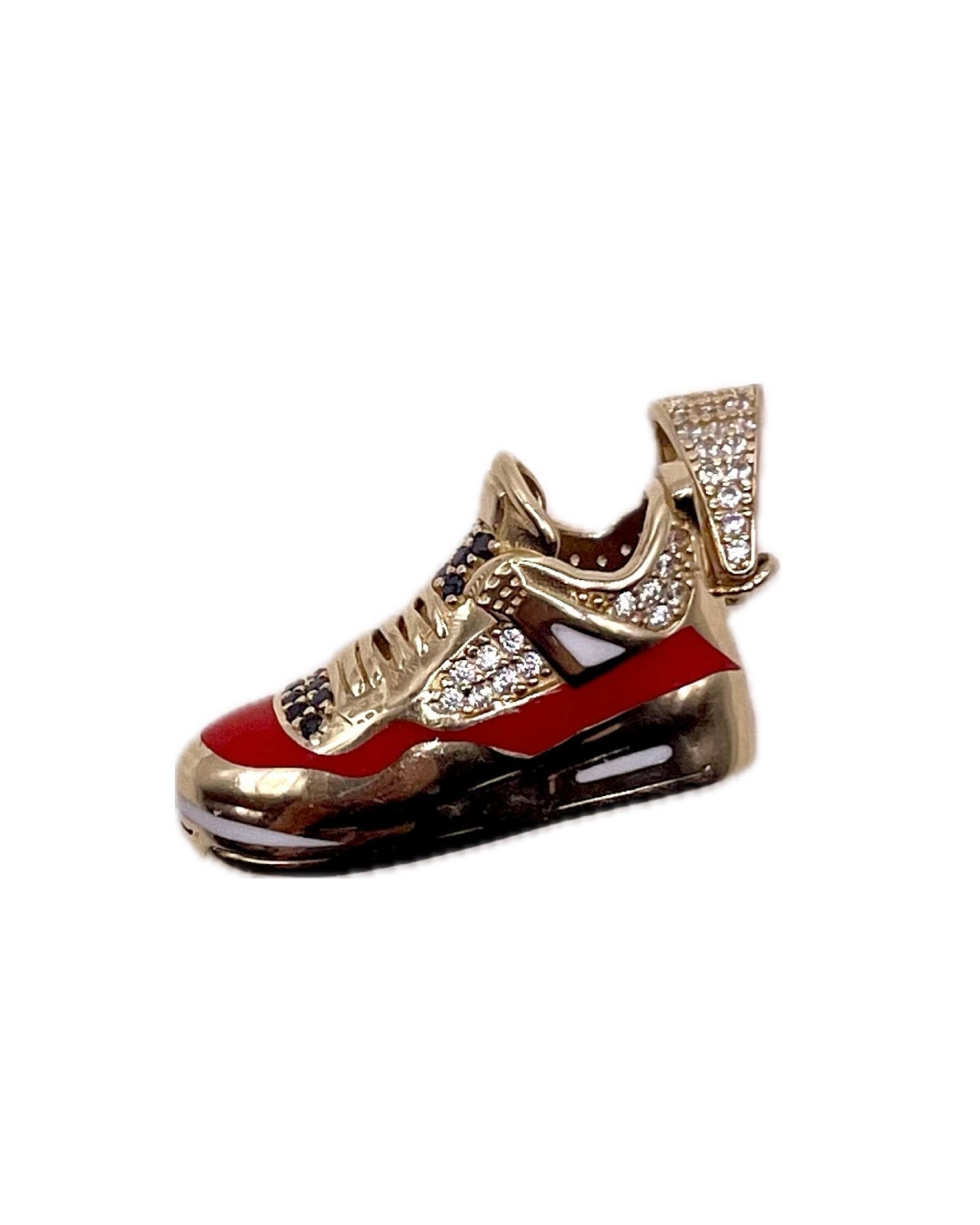 14K CZ 3D Sneaker Shoe Pendant