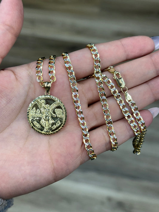 14K Centenario Diamond Cut Cuban Set