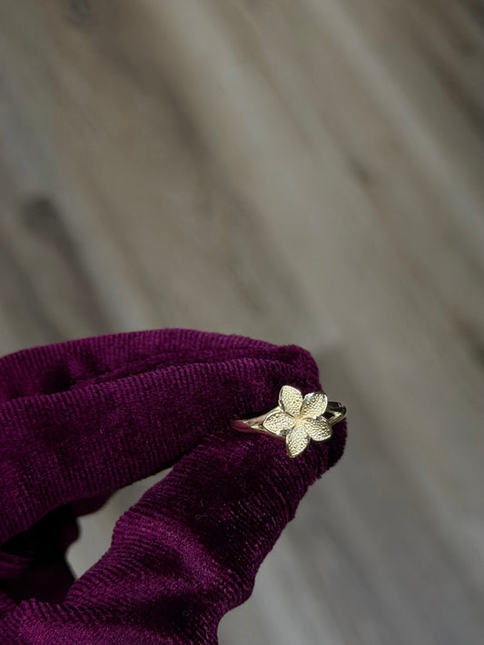 14K Medium Hibiscus Flower Women Ring