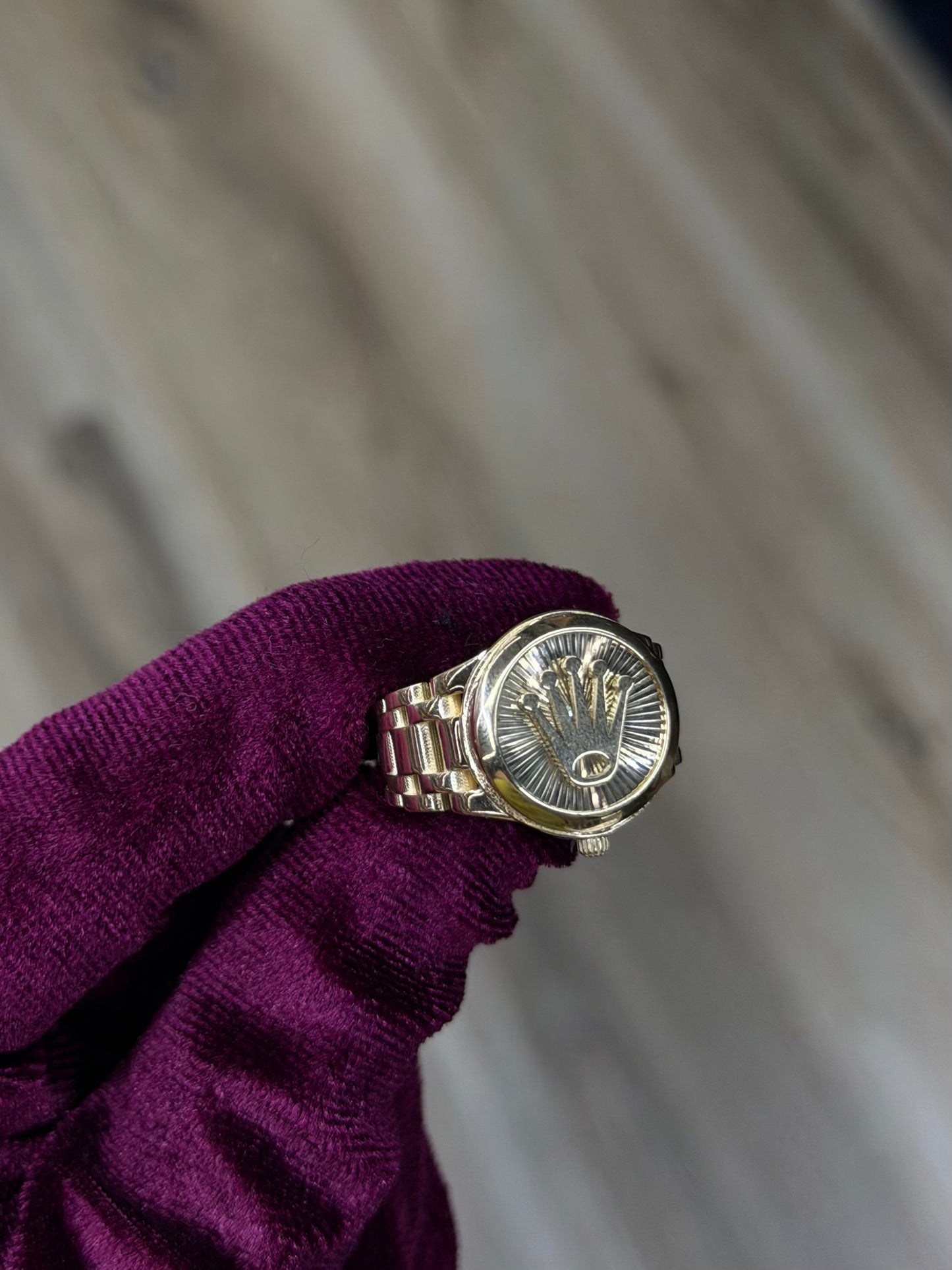 14K Round Crown Men Ring