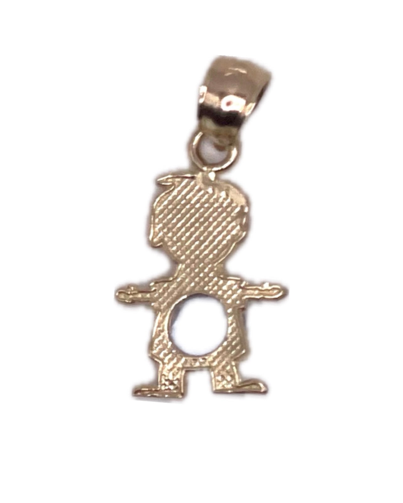 14K Baby Boy With CZ Birthstone Pendant