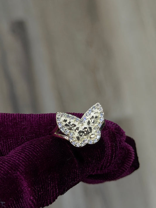 14K CZ Butterfly Nugget Women Ring