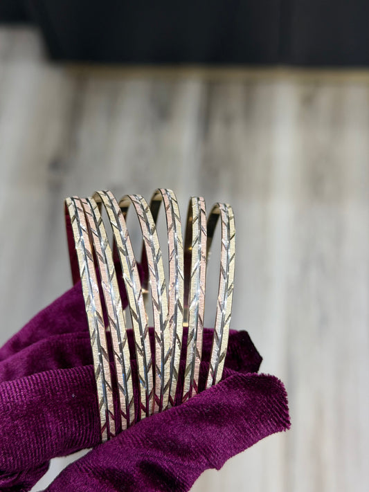 14K Tri Color Semanario Bangles