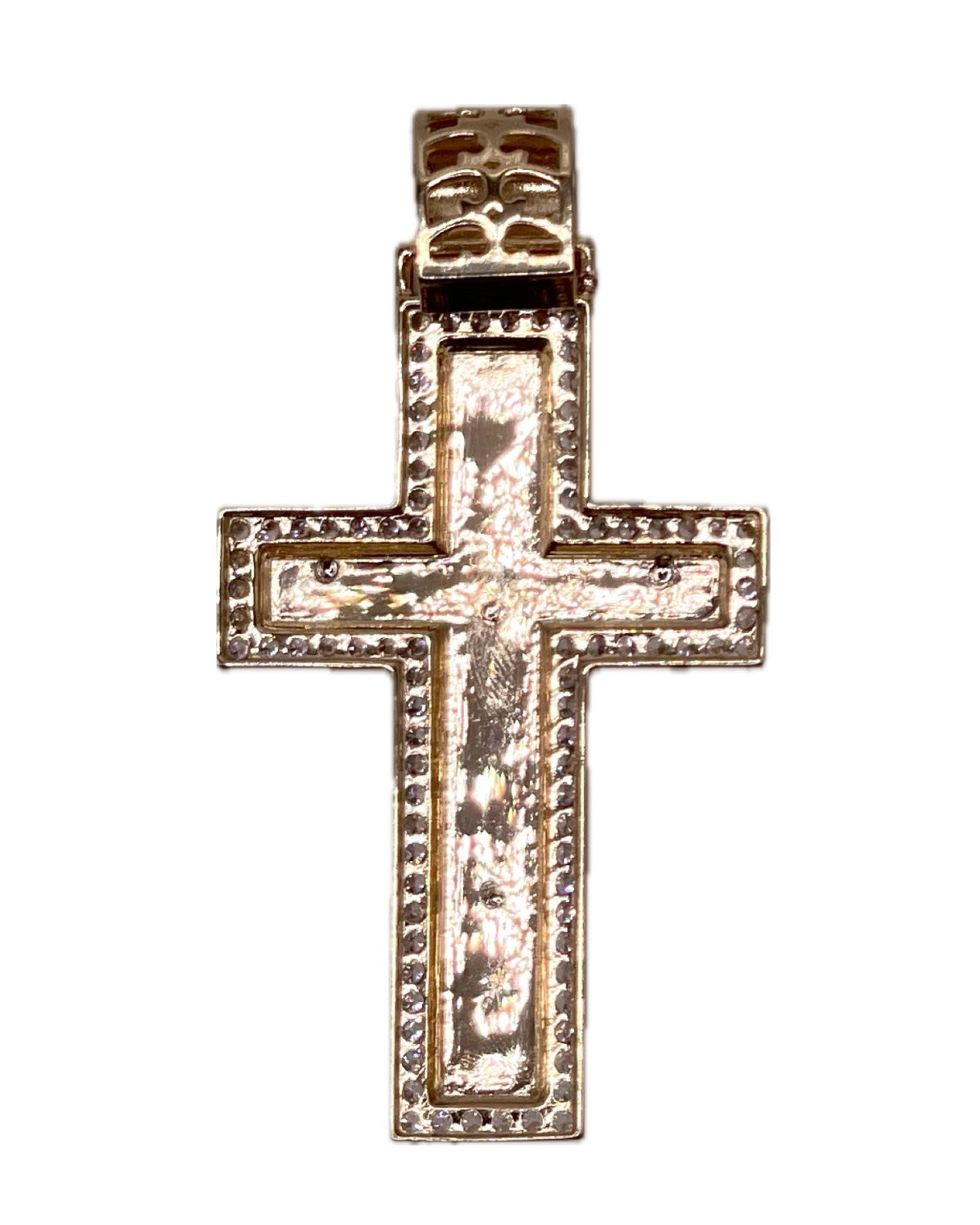 14K CZ Crucifix Pendant