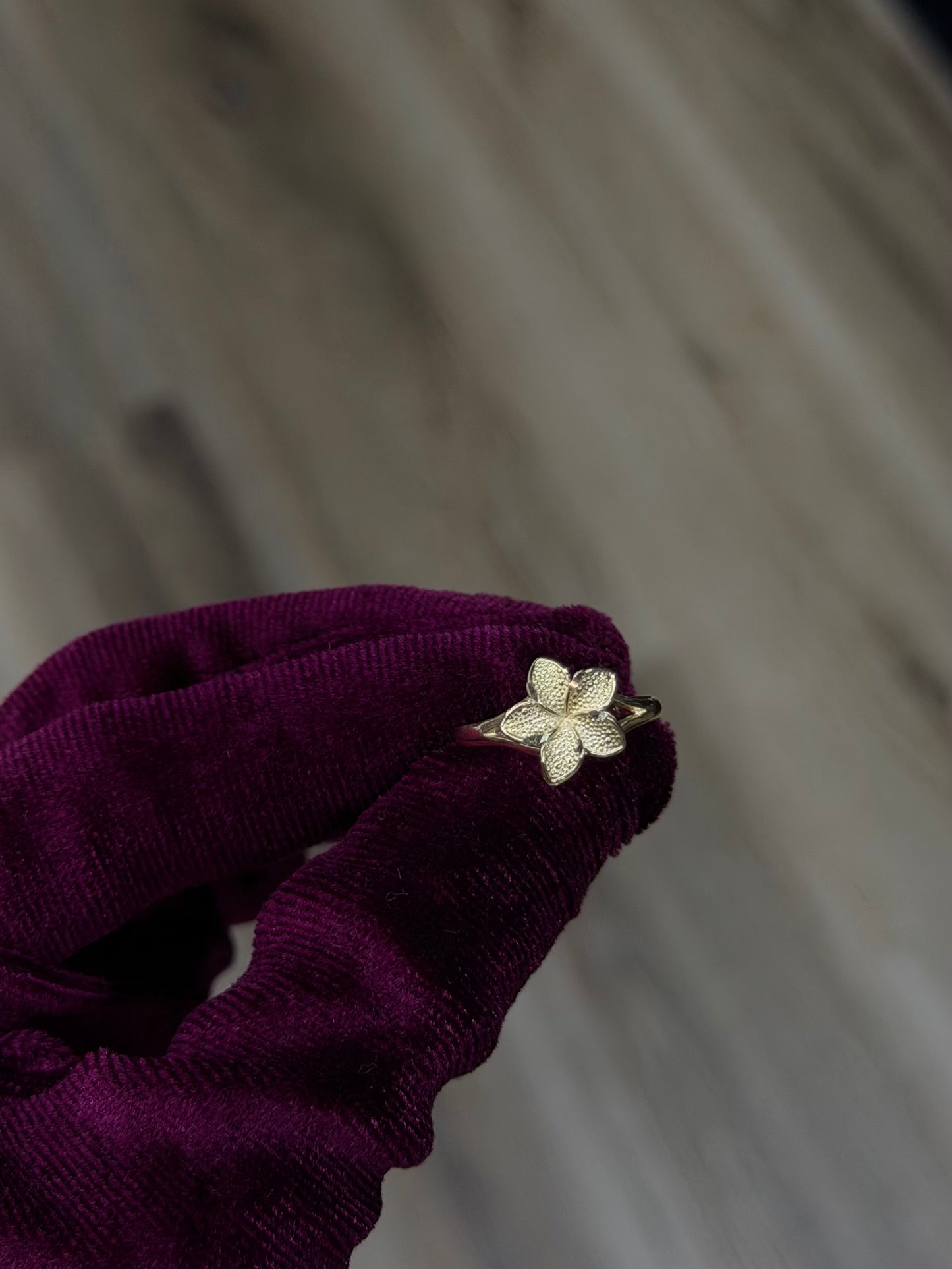 14K Medium Hibiscus Flower Women Ring