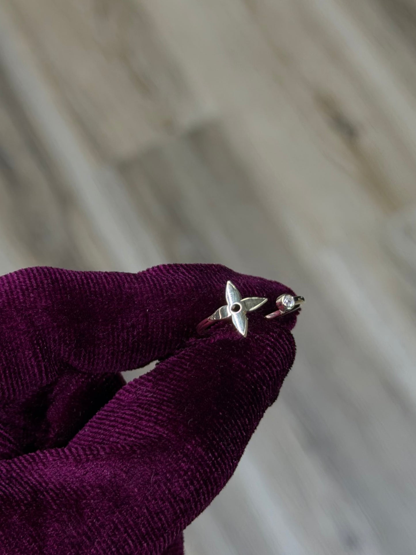 14K Monogram Flower Women Ring