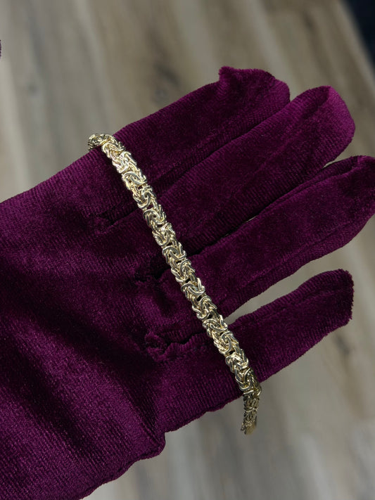 14K 6mm Byzantine Bracelet