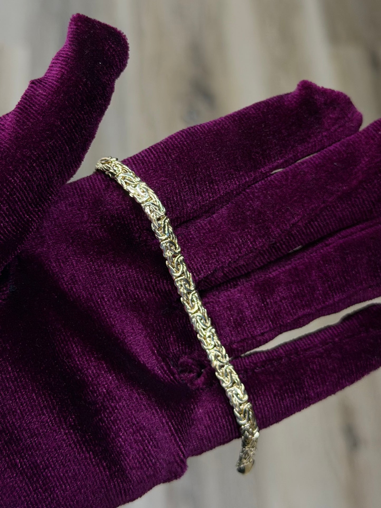 14K 4mm  Byzantine Bracelet