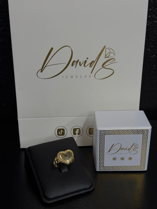 14K CZ Heart Women Ring