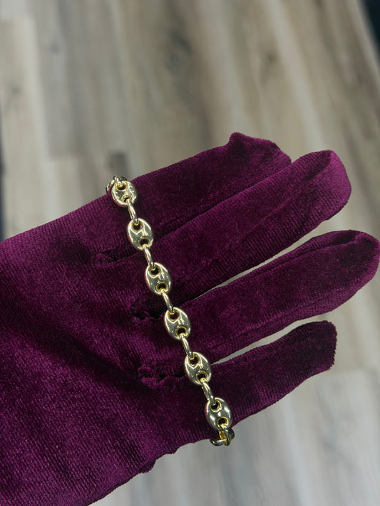 14K 7.5mm Mariner Puff Link Bracelet