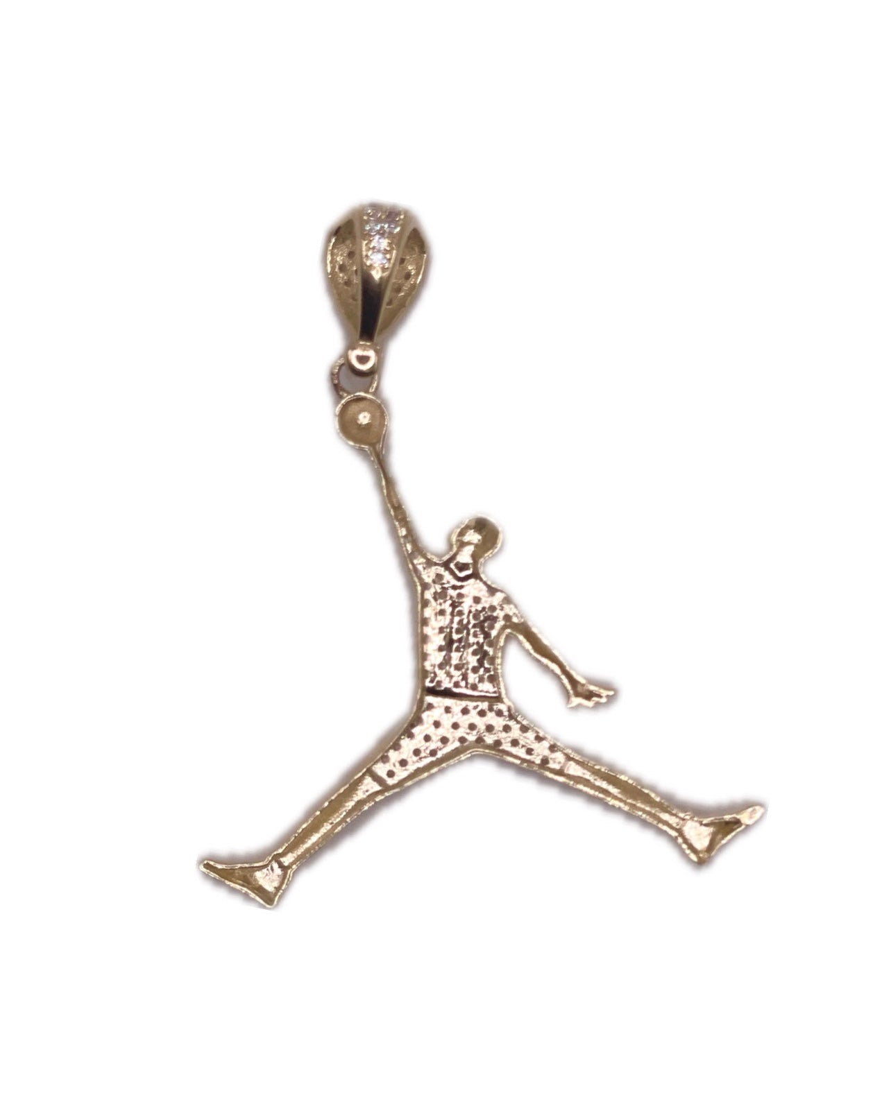 14K CZ Jumpman Pendant