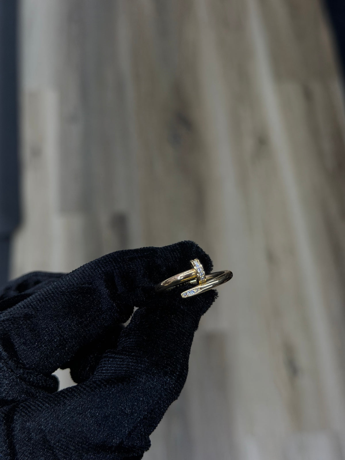 14K CZ Nail Women Ring