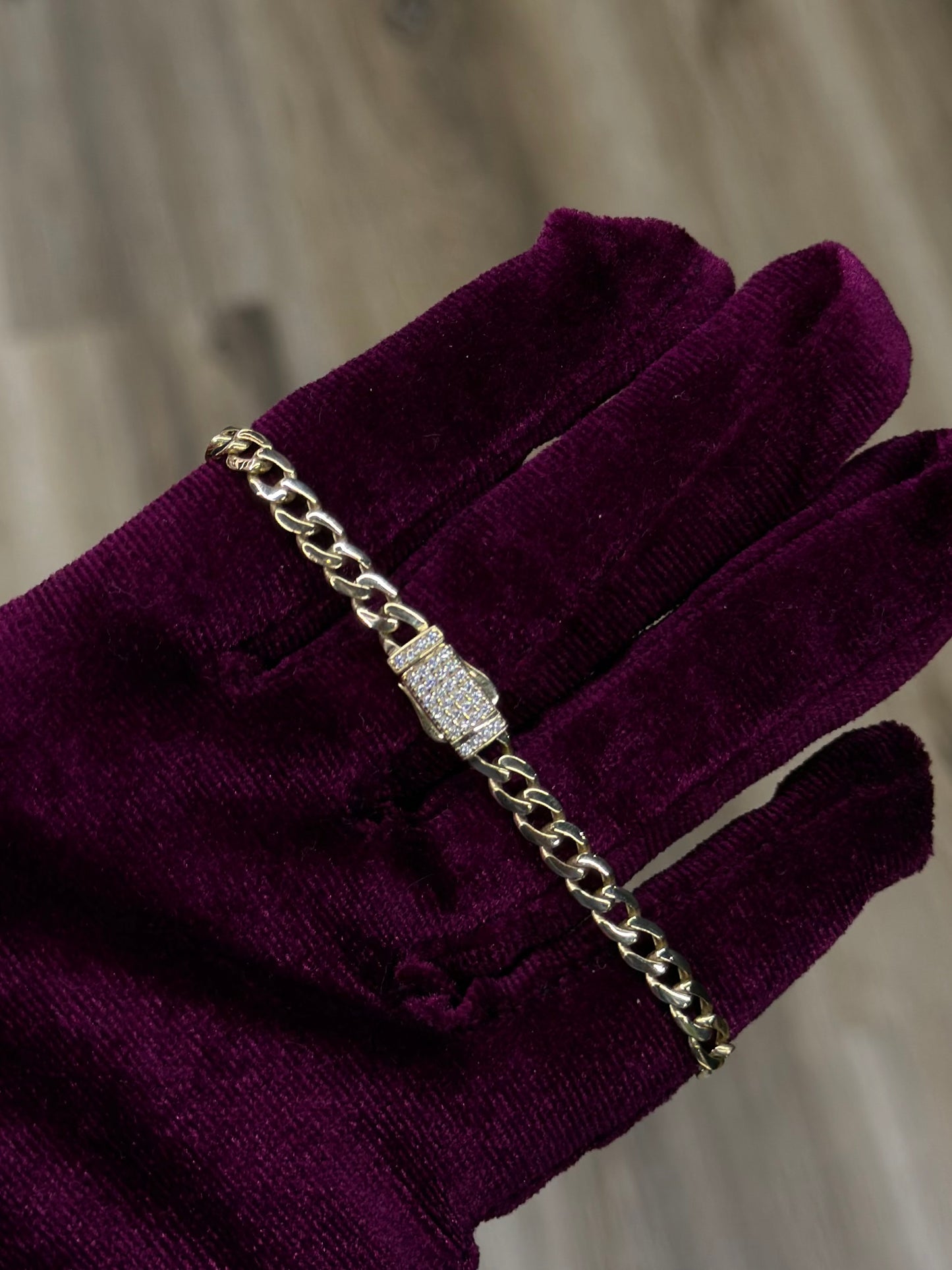 14K 3mm CZ Cuban Link Bracelet