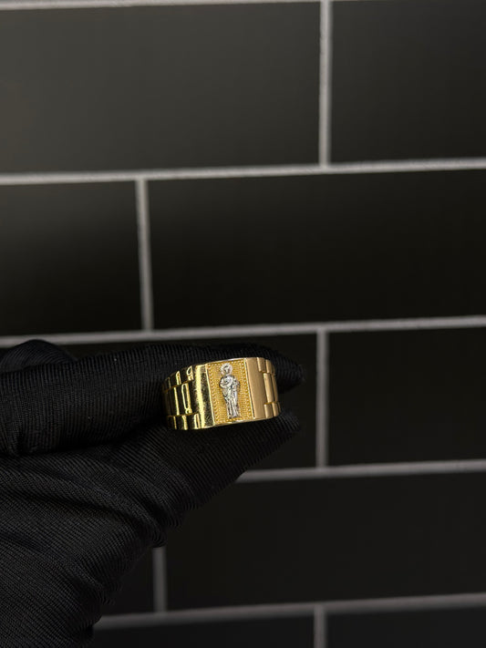 14K Two-Tone San Judas Men Ring