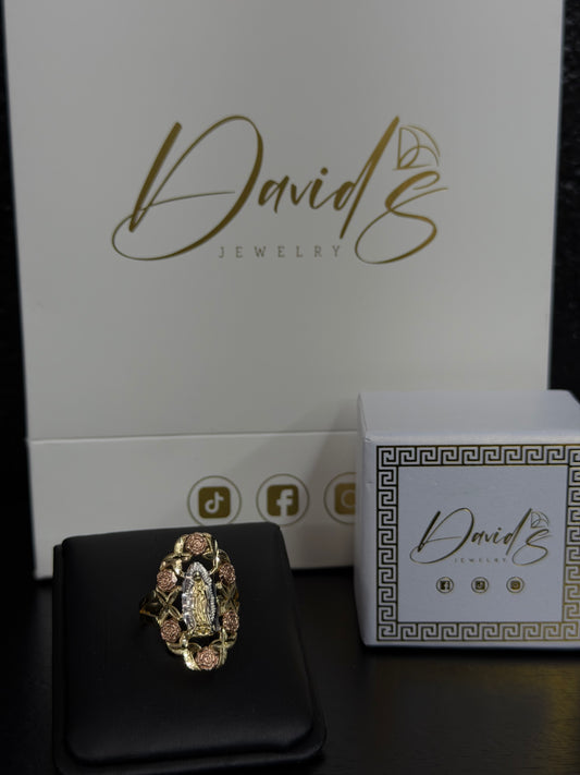 14K Tri-Color Virgen De Guadalupe Women Ring
