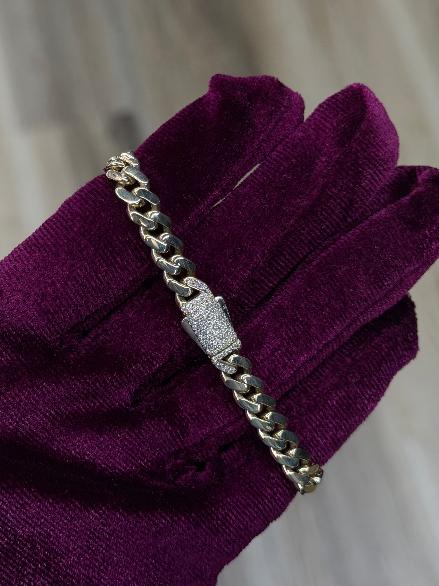 14K 6mm CZ Cuban Link Bracelet