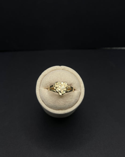 14K Small Heart Nugget Ring