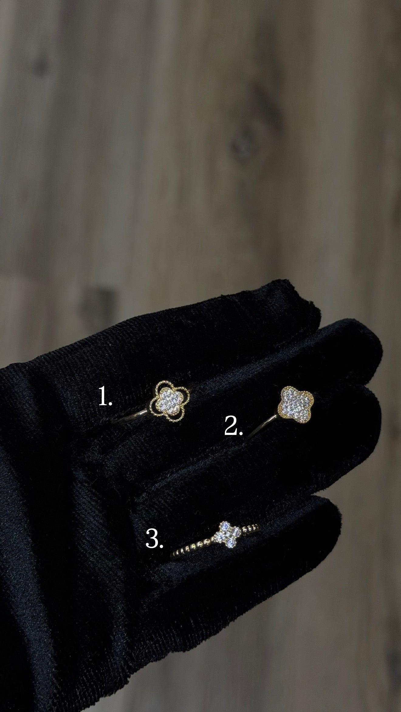 14K CZ Clover Women Ring