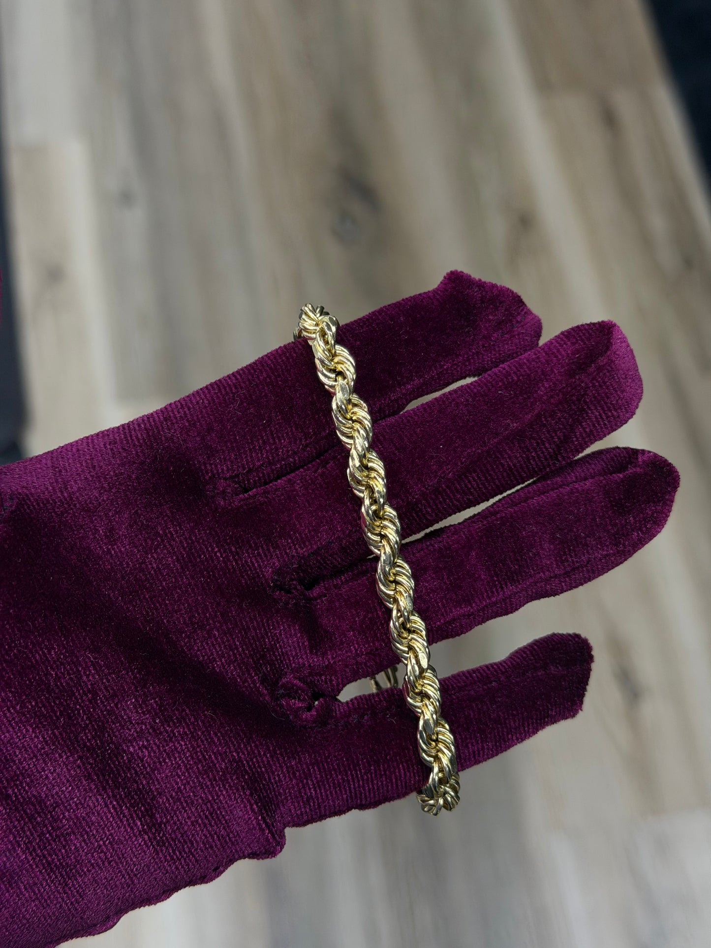 14K 6mm Rope Bracelet