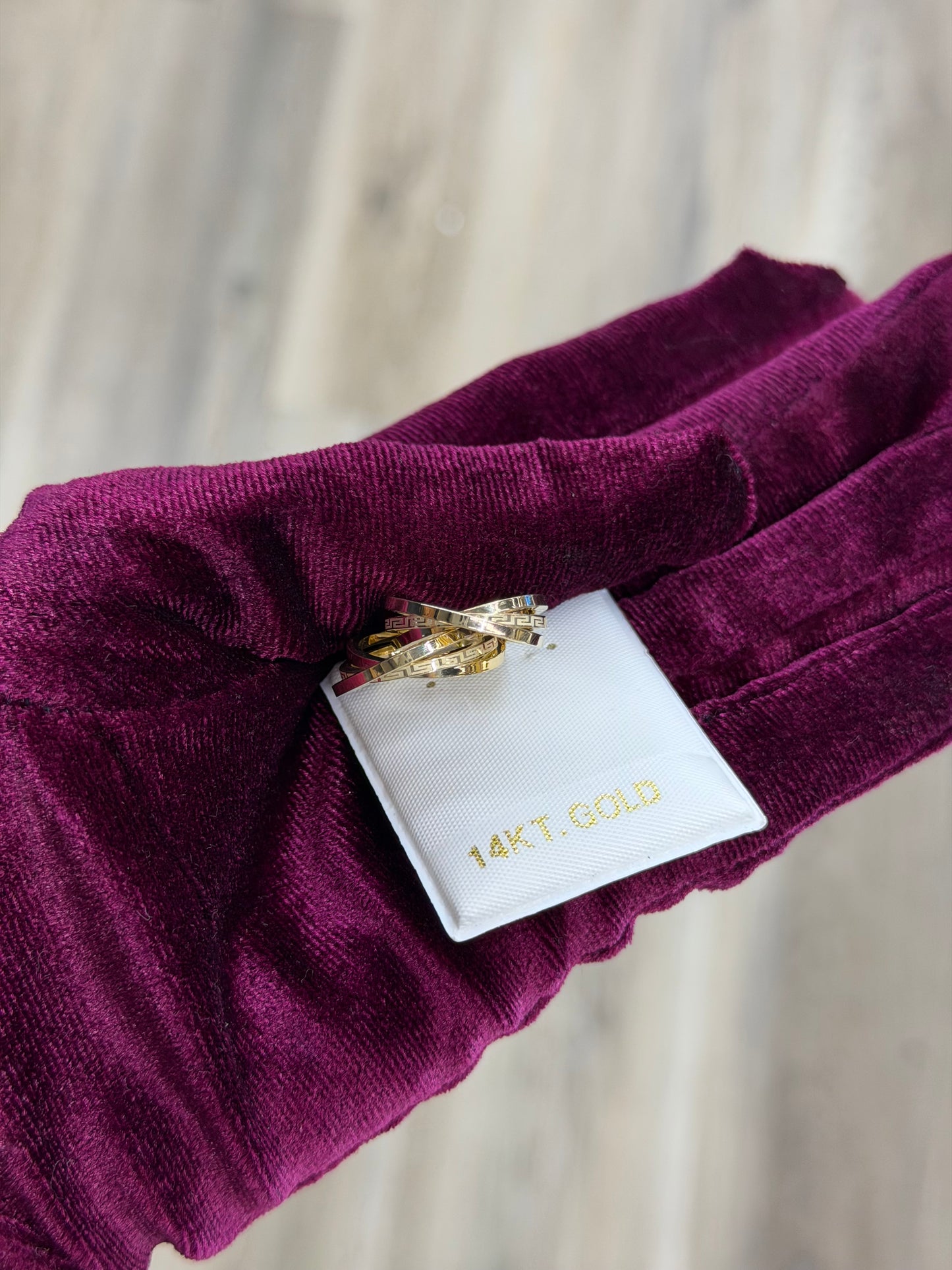 14K Triple Stacked Hoop Earrings