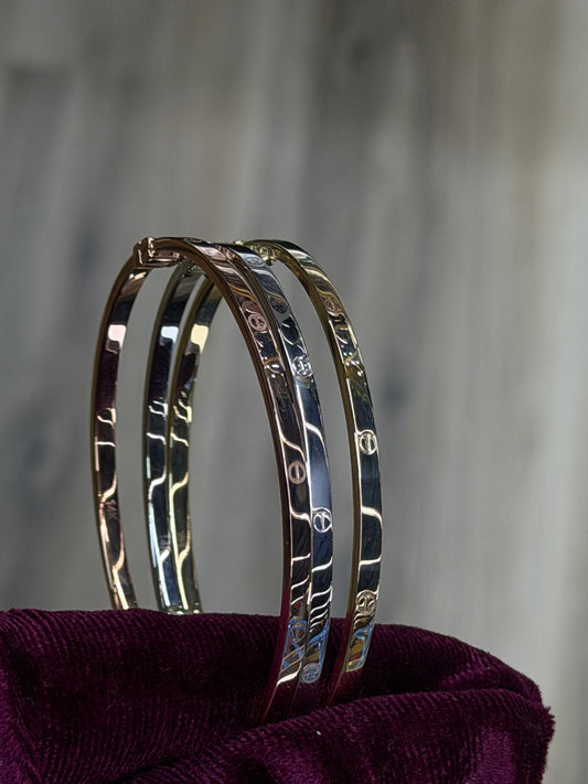 14k 3mm Screw Pattern Bangles