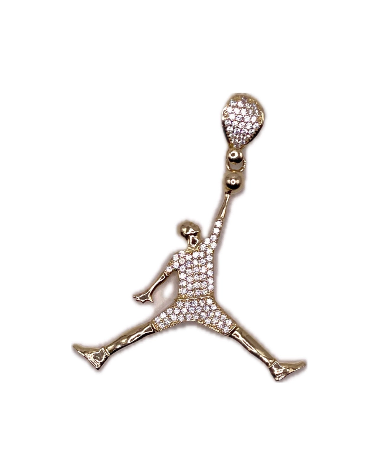 14K CZ Jumpman Pendant