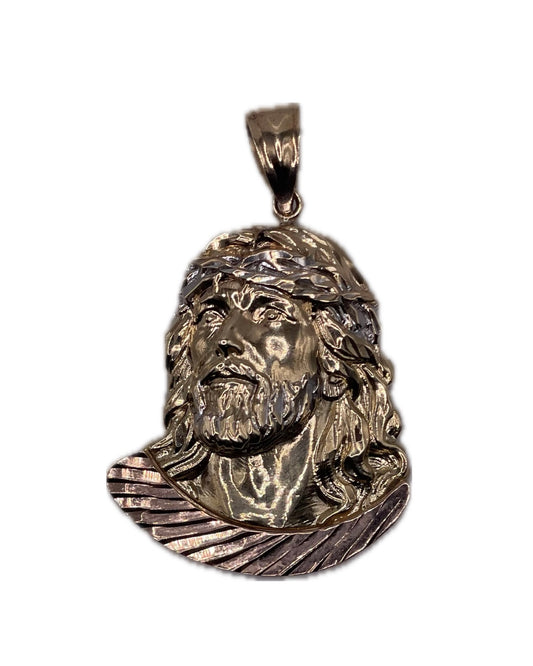 14K Tri-Color Jesus Piece Pendant