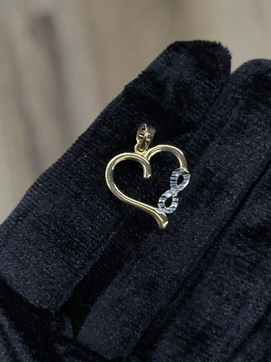 14K Heart Infinity Two-Tone Pendant