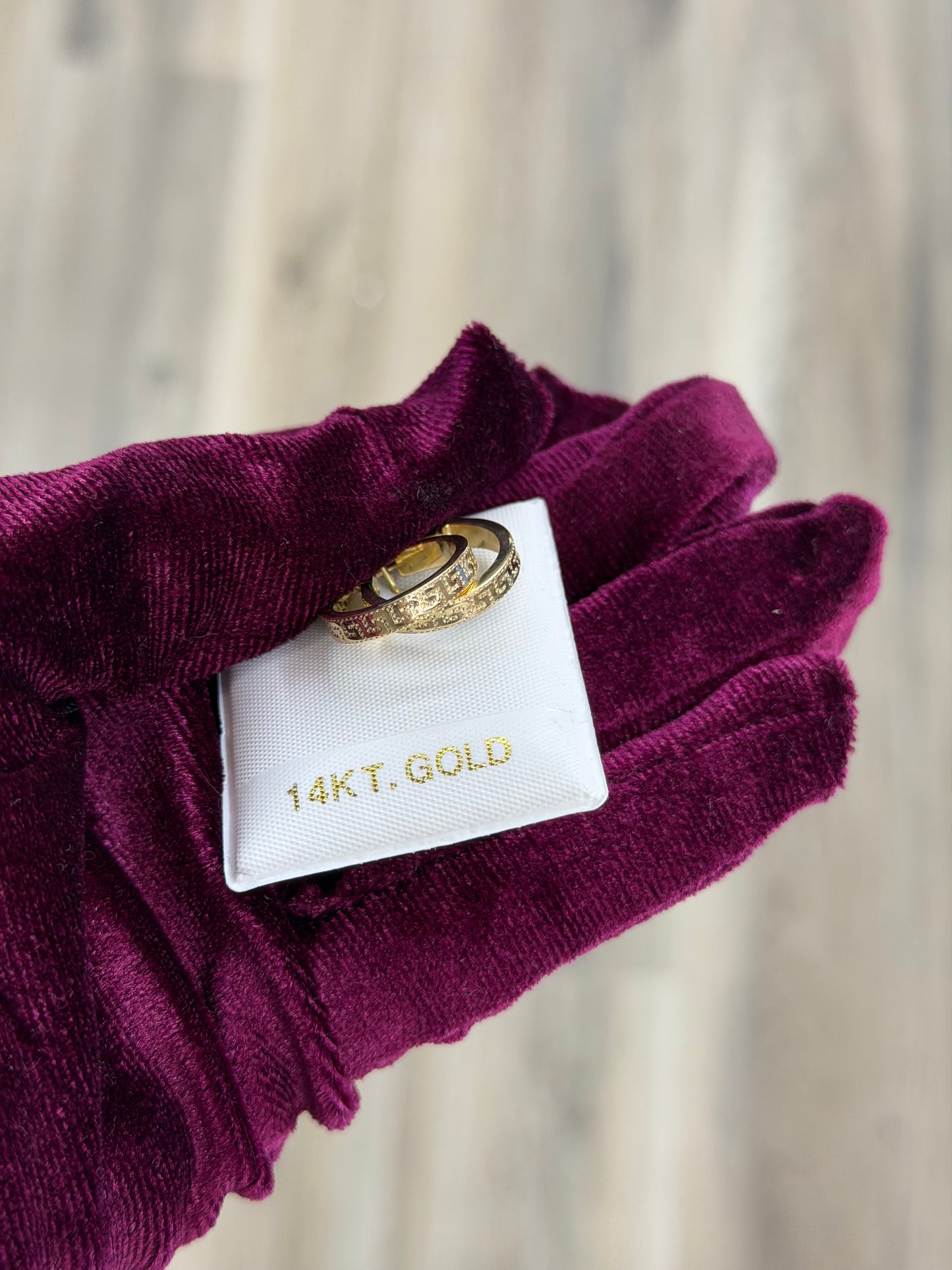 14k Greek Key Hoop Earrings